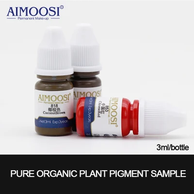 Aimoosi 3ml amostra de pigmento natural orgânico puro microlâmina tinta de tatuagem mundialmente famosa marca de tinta de tatuagem